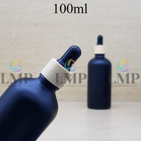 Chai tinh dầu phun mờ nắp bóp khoen vân gỗ 100ml