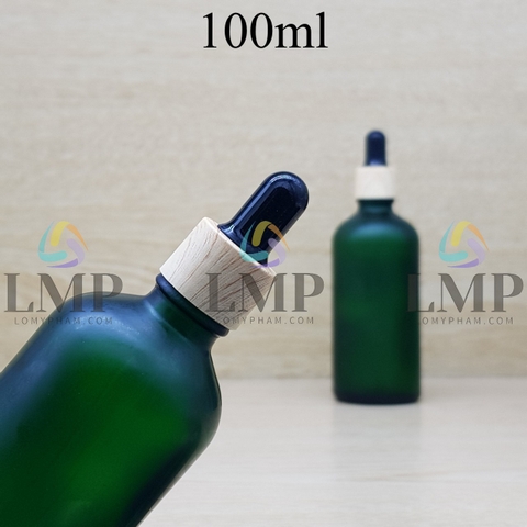 Chai tinh dầu phun mờ nắp bóp khoen vân gỗ 100ml
