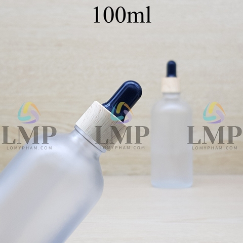 Chai tinh dầu phun mờ nắp bóp khoen vân gỗ 100ml