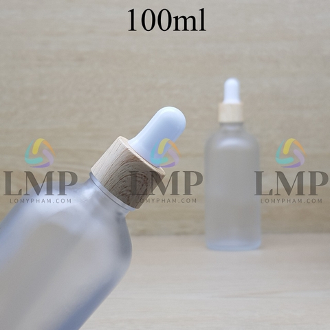 Chai tinh dầu phun mờ nắp bóp khoen vân gỗ 100ml