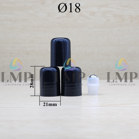 Nắp đen và nút bi lăn sắt Ø18