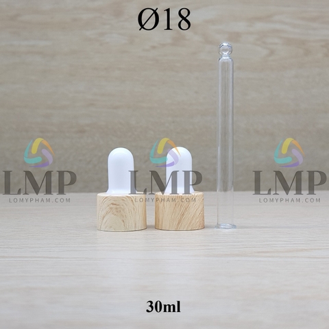 Nắp bóp khoen vân gỗ Ø18