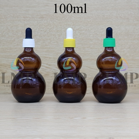 Chai hồ lô nắp bóp khoen nhựa sọc 100ml