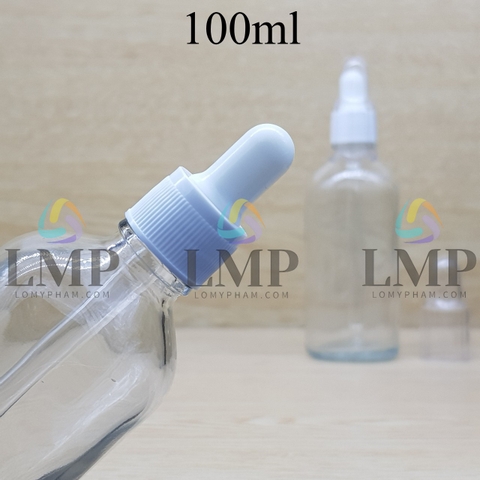 Chai tinh dầu nắp bóp khoen nhựa sọc có nắp chụp 100ml