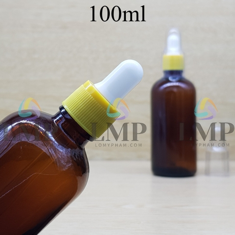 Chai tinh dầu nắp bóp khoen nhựa sọc có nắp chụp 100ml