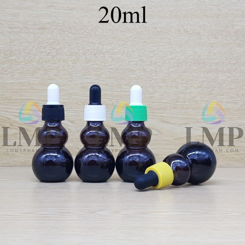 Chai hồ lô nắp bóp khoen nhựa sọc 20ml