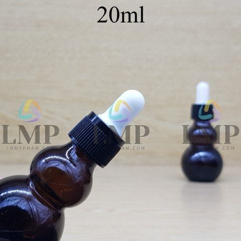 Chai hồ lô nắp bóp khoen nhựa sọc 20ml