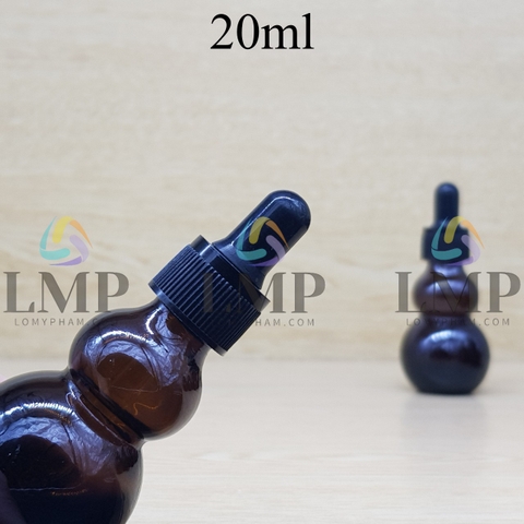 Chai hồ lô nắp bóp khoen nhựa sọc 20ml