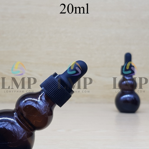 Chai hồ lô nắp bóp khoen nhựa sọc 20ml