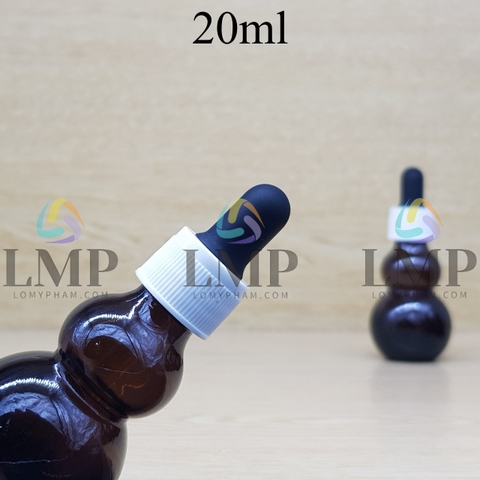 Chai hồ lô nắp bóp khoen nhựa sọc 20ml