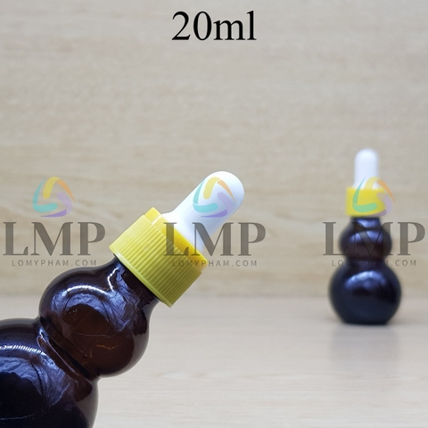 Chai hồ lô nắp bóp khoen nhựa sọc 20ml