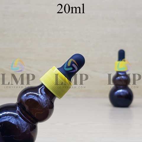 Chai hồ lô nắp bóp khoen nhựa sọc 20ml