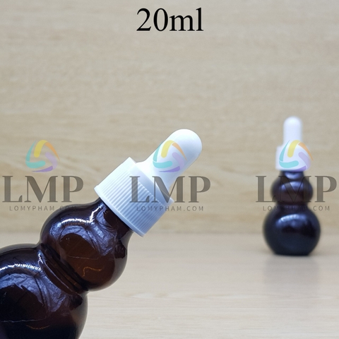 Chai hồ lô nắp bóp khoen nhựa sọc 20ml