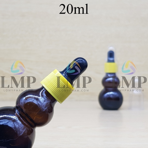 Chai hồ lô nắp bóp khoen nhựa sọc có nắp chụp 20ml