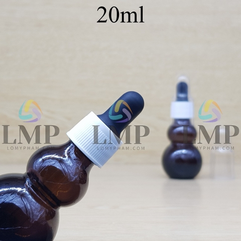 Chai hồ lô nắp bóp khoen nhựa sọc có nắp chụp 20ml