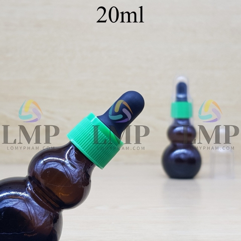 Chai hồ lô nắp bóp khoen nhựa sọc có nắp chụp 20ml