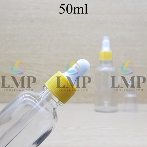 Chai tinh dầu nắp bóp khoen nhựa sọc có nắp chụp 50ml