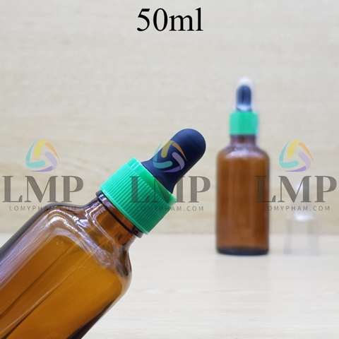 Chai tinh dầu nắp bóp khoen nhựa sọc có nắp chụp 50ml
