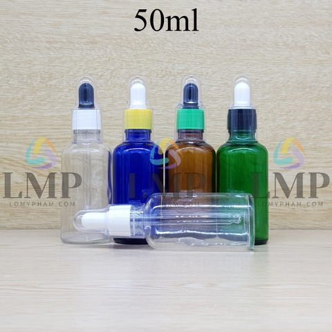 Chai tinh dầu nắp bóp khoen nhựa sọc có nắp chụp 50ml