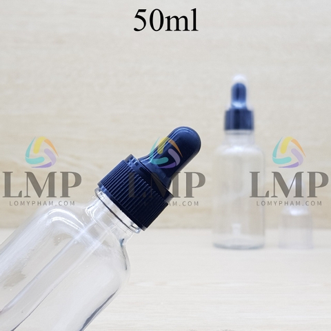 Chai tinh dầu nắp bóp khoen nhựa sọc có nắp chụp 50ml