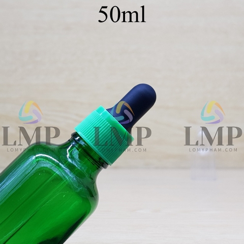 Chai tinh dầu nắp bóp khoen nhựa sọc có nắp chụp 50ml