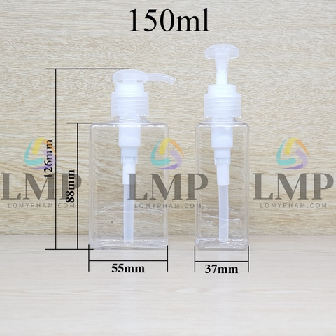 Chai lotion vuông vòi dài