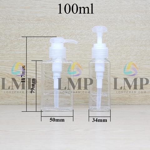 Chai lotion vuông vòi dài