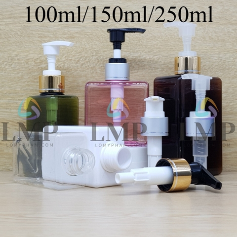 Chai lotion vuông vòi van xi 1 viền