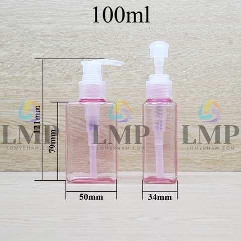 Chai lotion vuông vòi van sọc