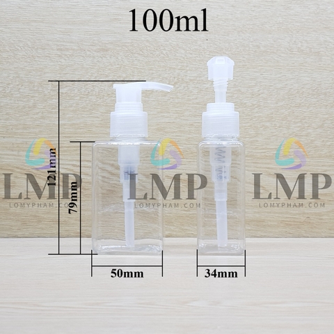 Chai lotion vuông vòi van sọc