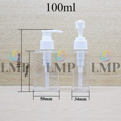 Chai lotion vuông vòi van sọc