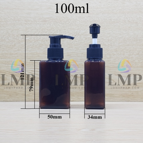 Chai lotion vuông vòi van sọc