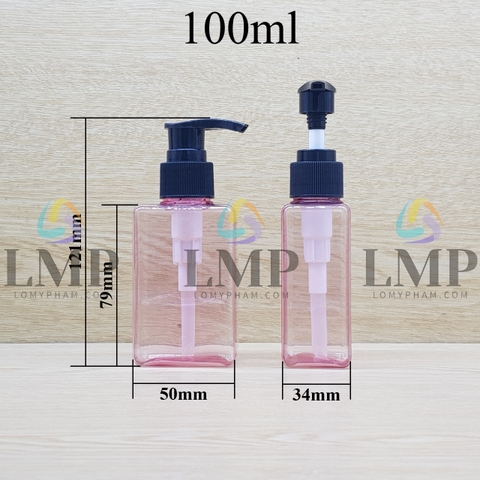 Chai lotion vuông vòi van sọc