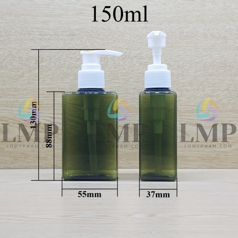 Chai lotion vuông vòi van sọc