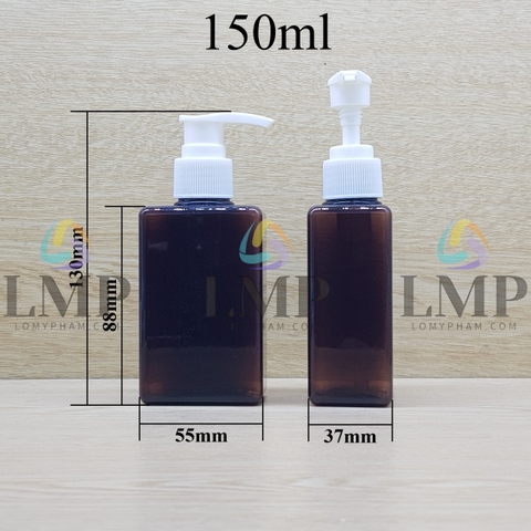 Chai lotion vuông vòi van sọc