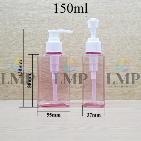 Chai lotion vuông vòi van sọc