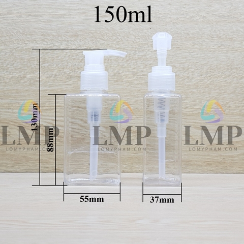 Chai lotion vuông vòi van sọc