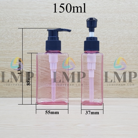 Chai lotion vuông vòi van sọc