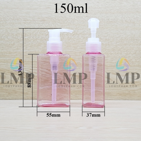 Chai lotion vuông vòi van sọc
