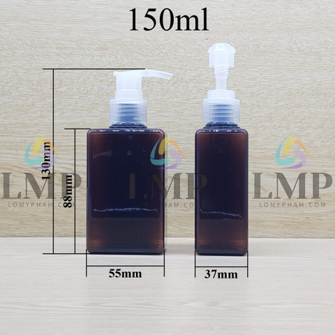 Chai lotion vuông vòi van sọc