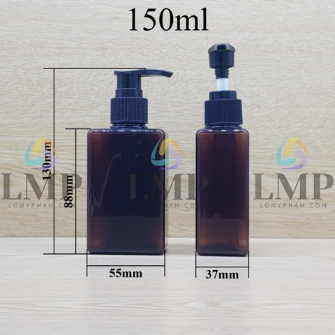 Chai lotion vuông vòi van sọc