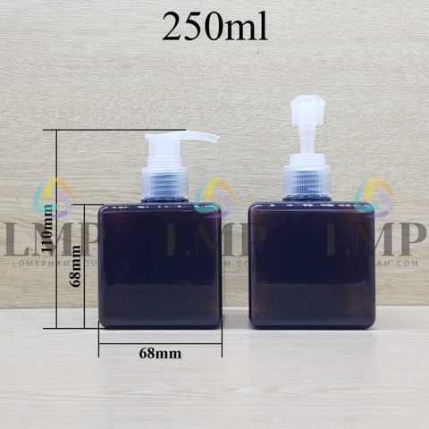 Chai lotion vuông vòi van sọc