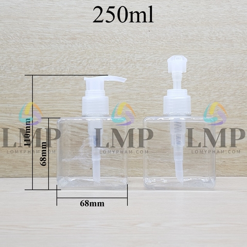 Chai lotion vuông vòi van sọc