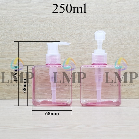 Chai lotion vuông vòi van sọc