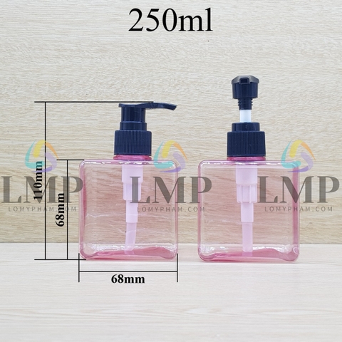 Chai lotion vuông vòi van sọc