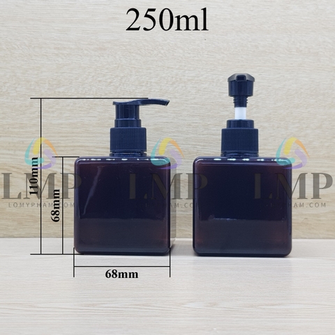 Chai lotion vuông vòi van sọc