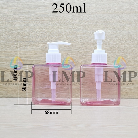 Chai lotion vuông vòi van sọc