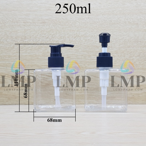 Chai lotion vuông vòi van sọc