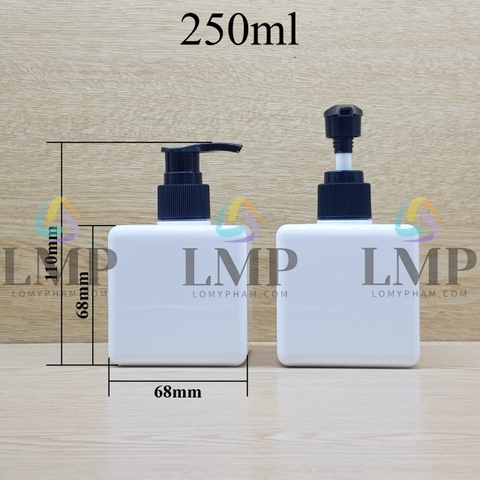 Chai lotion vuông vòi van sọc