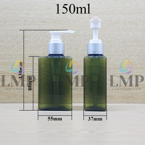 Chai lotion vuông vòi van xi 1 viền